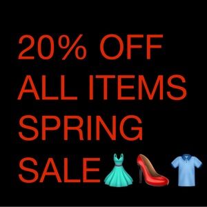 Spring Sale Graphic - 20% OFF Bold Red Text on Black
